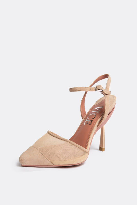 Talon de tous les jours en maille beige